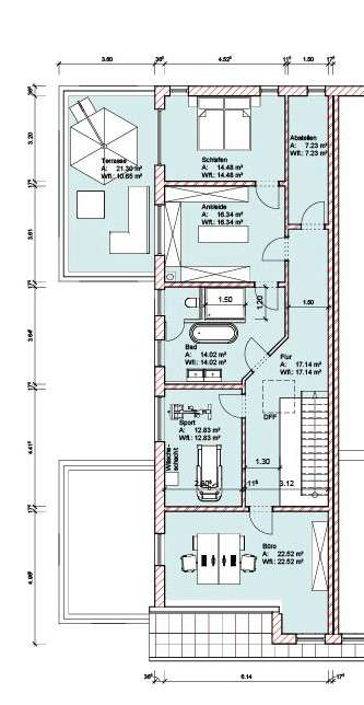 sanierungsbedürftige erweiterbare Doppelhaushälfte in Stadtweide mit 4,5 Zimmern, Garage, Keller - Obergeschoß Planung