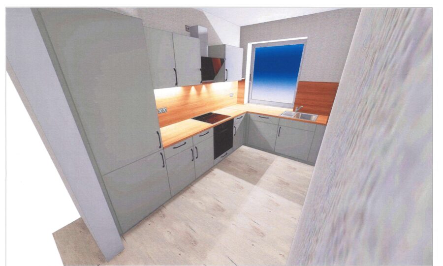 Erstbezug! 3,5-Raumwohnung mit Fußbodenheizung, EBK mgl., Vollbad mit Fenster, Keller - Küchenplanung